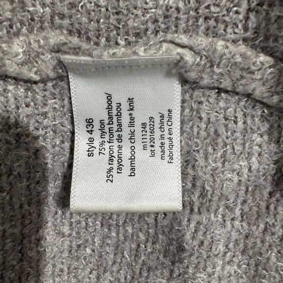 Barefoot Dreams Cardigan Sweater Womens L XL Gray Bamboo Chic Lite Open Front - Picture 8 of 9
